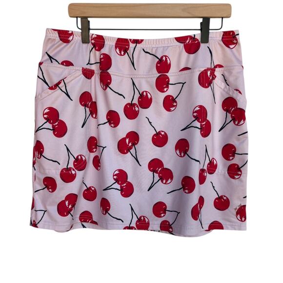 JoFit Cherries Pink and Red Soft Performance Skort with Pockets Golf + size XL - Picture 1 of 9